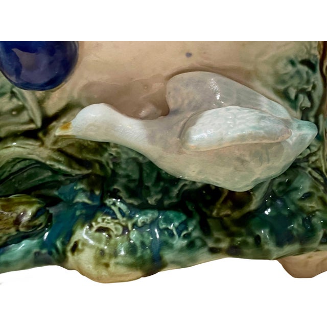 Late 19th Century Late 19th Century French Majolica Jardinere With Hunting Scenes For Sale - Image 5 of 8