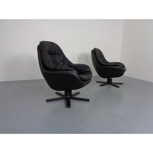 Easy chair designed by H.W. Klein for Bramin and made in Denmark. It is upholstered in black leather. I have official...