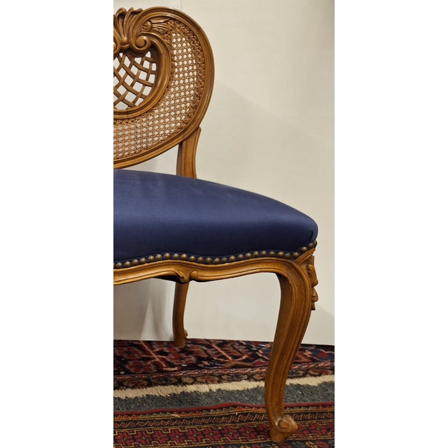 Vintage French Louis Xv Style Upholstered Setter For Sale - Image 4 of 16