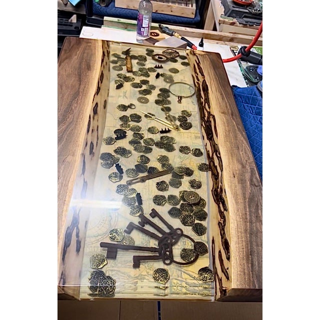 2020s Pirate Themed Live Edge Wall Art/Epoxy River Table Top For Sale - Image 5 of 6