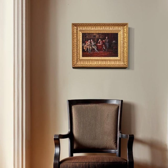 1940s Italian Artist, Interior Scene, 1941, Oil on Panel, Framed For Sale - Image 5 of 17