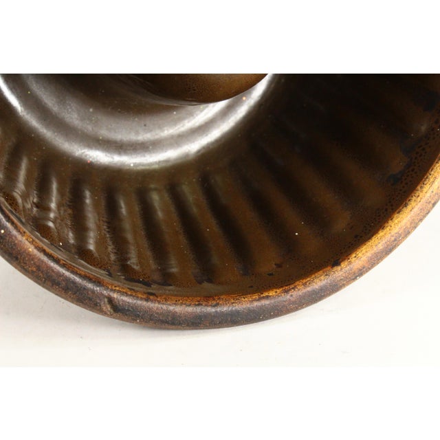 Brown 19th C. Glazed Earthenware Bundt Cake / Pudding Mold For Sale - Image 8 of 15