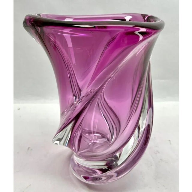 Glass Vintage Belgian Crystal Vase by Val Saint Lambert, 1950s For Sale - Image 7 of 12