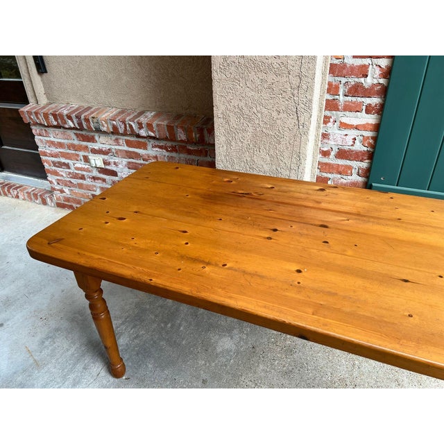 Vintage English Pine Farmhouse Dining Table Country Kitchen Island For Sale - Image 9 of 18