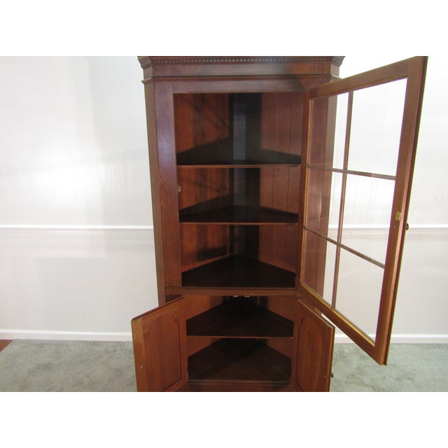 Wood 1980s Pennsylvania House Solid Cherry Corner China Cabinet For Sale - Image 7 of 9