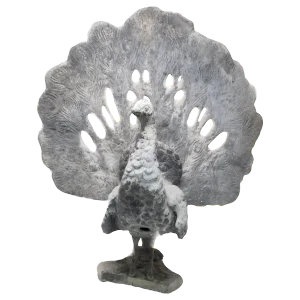 Pewter Peacock Garden Statue