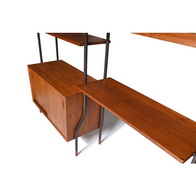 Mid 20th Century Danish Modern Teak Free-Standing Wall Unit With Bar by Lyby Møbelfabrik For Sale - Image 15 of 18