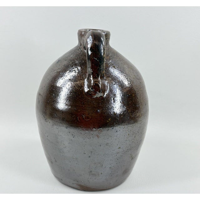 Folk Art Museum-Quality 19th-Century Crawford County, Georgia Alkaline Glazed Stoneware Jug For Sale - Image 3 of 6