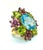 Bochic "Orient" Diamond, Peridot, Amethyst & Blue Topaz Ring Set 18K & Silver For Sale - Image 11 of 18