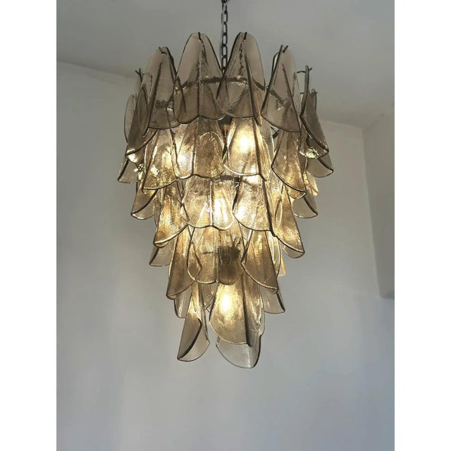 2020s Smoked Fumé Murano Glass “Rondini” Cascade Chandelier, Modern Venetian Design For Sale - Image 5 of 9