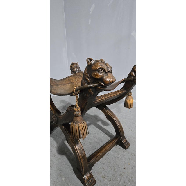 Late 19th Century Walnut X Framed Stool, 1880s For Sale - Image 5 of 16