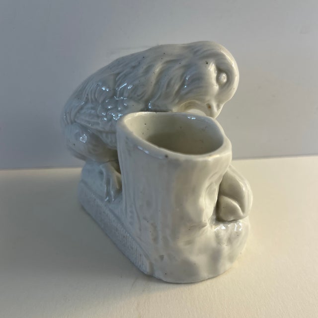 French Country Antique English Bird and Frog Match Striker For Sale - Image 3 of 8