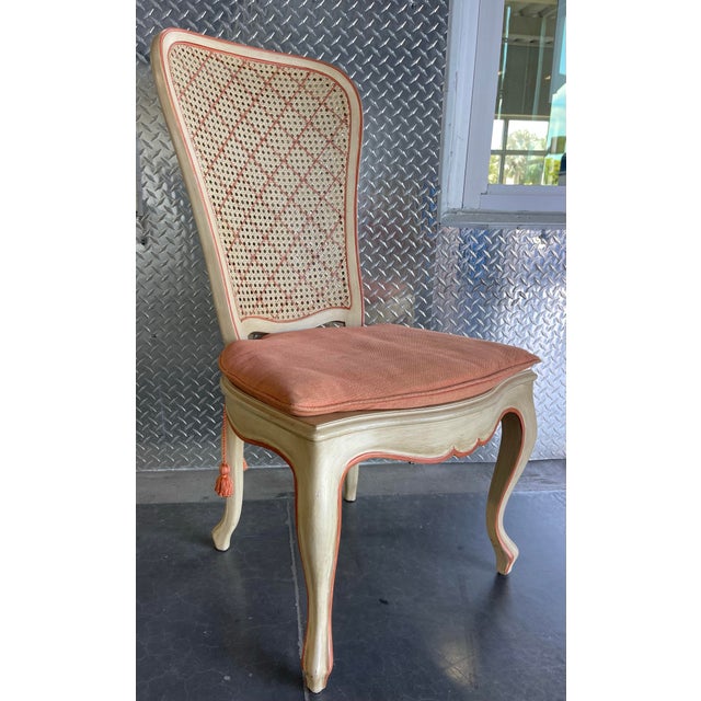 Vintage French Provincial Cane Dining Chairs, Holland & Salley Interiors, Naples – In the Manner of John Widdicomb | Set of 6 For Sale - Image 10 of 13