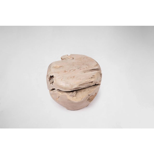 Bleached White Teak Root Accent or Side Table or Stool 28 For Sale - Image 4 of 6