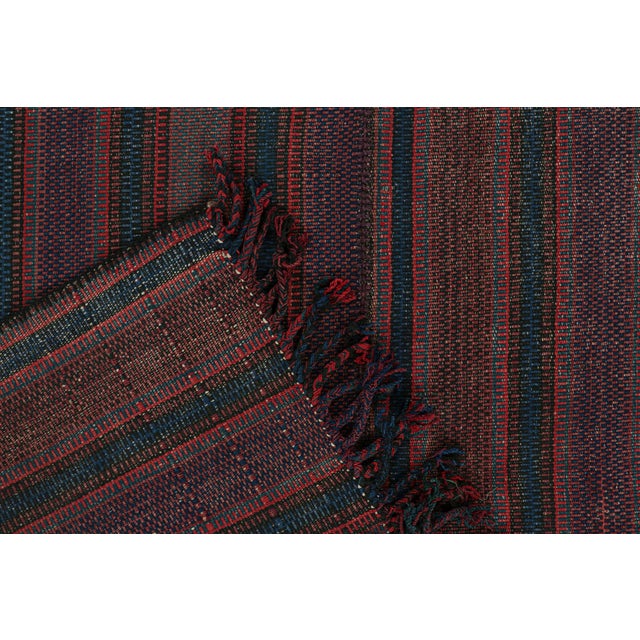 Textile 1950s Vintage Persian Kilim in Purple, Red and Blue Stripes, From Rug & Kilim For Sale - Image 7 of 7