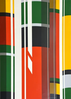 Guy De Rougemont -Untitled Abstract Geometric Serigraph Blindstamped