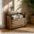 Dimensions: 24″ W x 13″ D x 24″ H Old window shutter with painted patina has been repurposed to craft this rustic End...