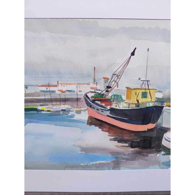 1980s Michel Roubille, L'Île d'Yeu, 1983, Watercolor For Sale - Image 5 of 6