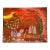 1970s Modern Abstract Mixed Media Painting Folk Art Naive Style Magic Garden at Sunset W 3 Hedgehogs For Sale