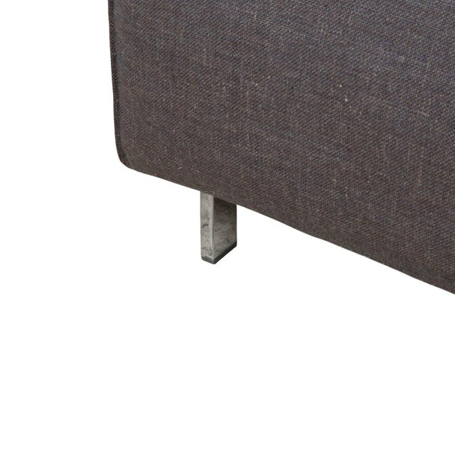 Grata Ottoman in Grey Fabric For Sale - Image 4 of 8