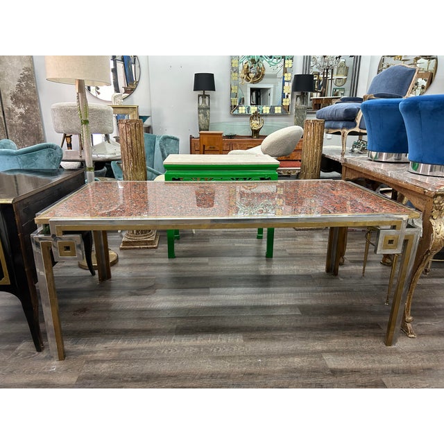 1970s Italian Modern Brass and Chrome Dining Table by Romeo Rega For Sale - Image 9 of 11