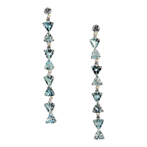 Bedazzling Blue Topaz Dangle and Sterling Silver Earrings - 2 Pieces