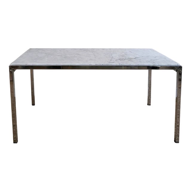 Marble and Chrome Coffee Table, 1970s For Sale