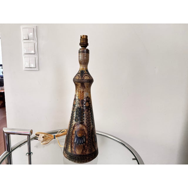 Black Large Stoneware Lamp by Jean Claude Courjault for Kéraluc, France, 1970s For Sale - Image 8 of 8
