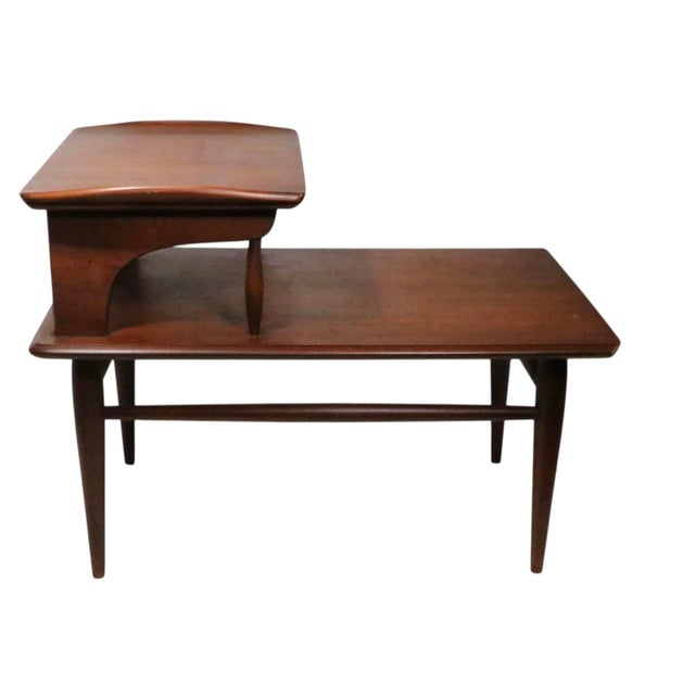 Wood Mid Century Step End Table Bassett Artisan C 1950/60's For Sale - Image 7 of 10