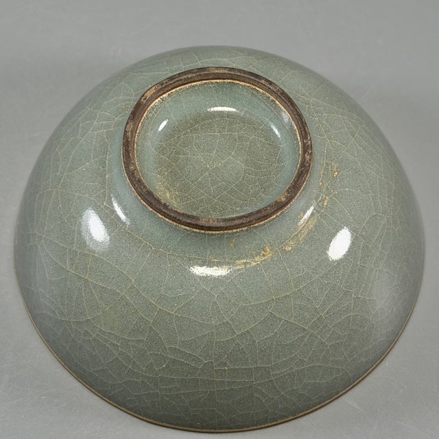 Antique Chinese Longquan Celadon Crackle Bowl For Sale - Image 6 of 6