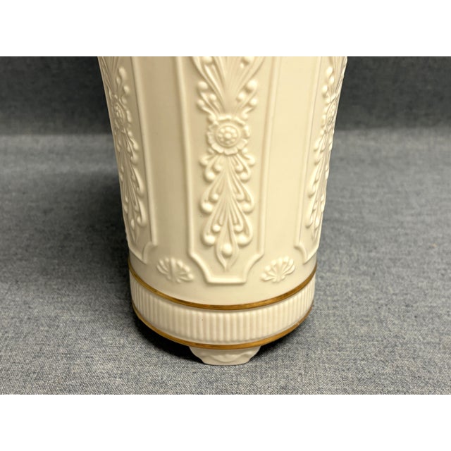 Ceramic Lenox Versailles Footed Vase With Gold Trim For Sale - Image 7 of 7