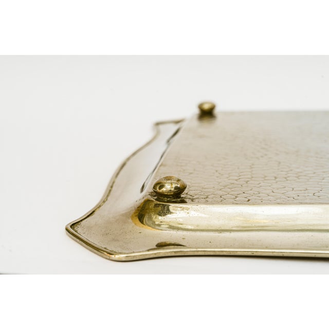 Metal Big Art Deco Nickel-Plated Serving Plate, Vienna, 1920s For Sale - Image 7 of 8