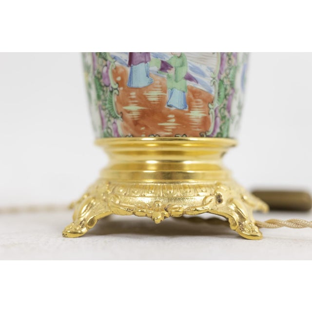 Canton Porcelain and Gilt Bronze Lamps, 1880s, Set of 2 For Sale - Image 10 of 12