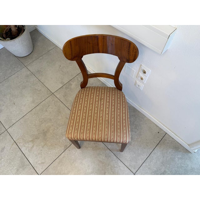 Wood Antique Biedermeier Armchair in Walnut For Sale - Image 7 of 9