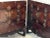A vintage set of two 'stackable' Korean Joeson / Asian style dark brown Kayaki wood & brass nightstands. Lots of storage...