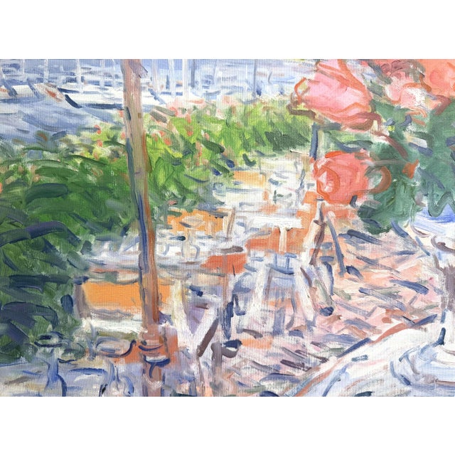 Lavender 20th Century French Riviera Oil Painting “Déjeuner À Cap Ferrat” by Duane Alt For Sale - Image 8 of 12