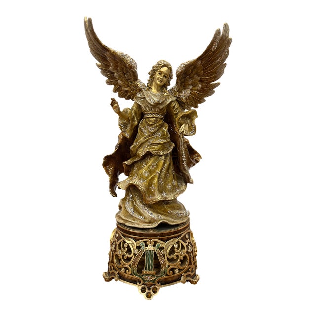 Limited Edition 113/300 Jay Strongwater Renaissance Angel Musical Figurine - Music Box For Sale