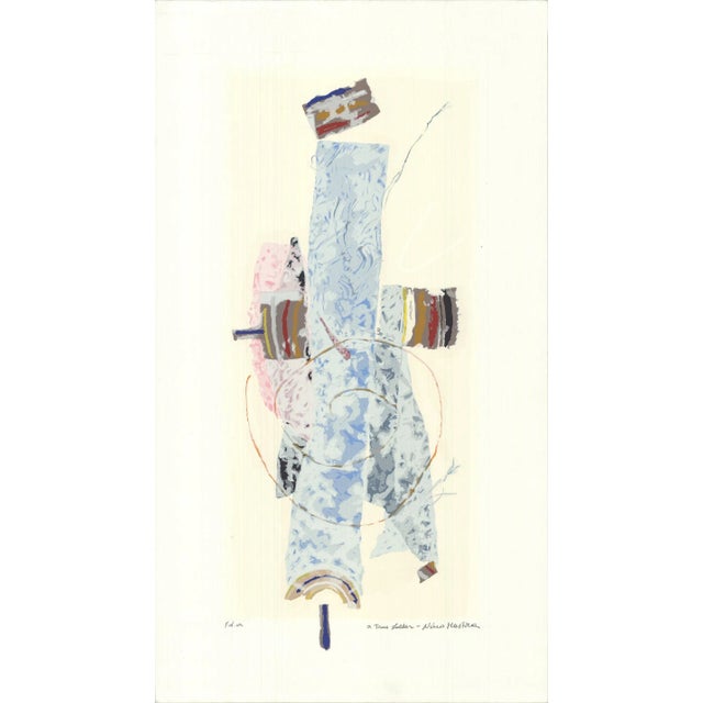 Artist Unknown 'Untitled' Abstract Blue,Yellow Serigraph For Sale In New York - Image 6 of 6