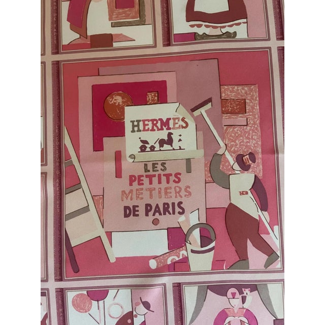 Textile Hermès Silk Scarf “Les Petits Métiers De Paris “ 2006 For Sale - Image 7 of 9