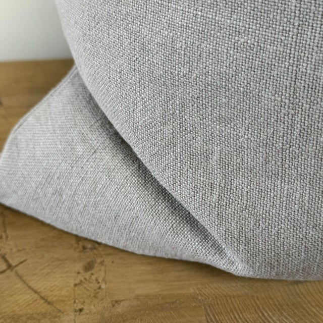 100% Linen Made in Belgium Fog Linen Pillow cover with overlocked seams and hidden zipper closure. Color: Fog Gray Size...