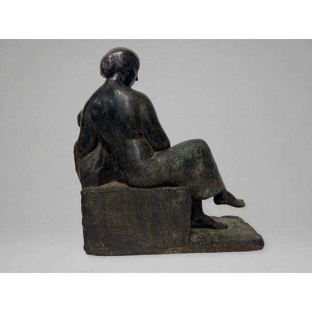 Black Henry-Ernest Parayre, Seated Mother and Child, H. Rouard Foundry, Paris, 1928 For Sale - Image 8 of 15