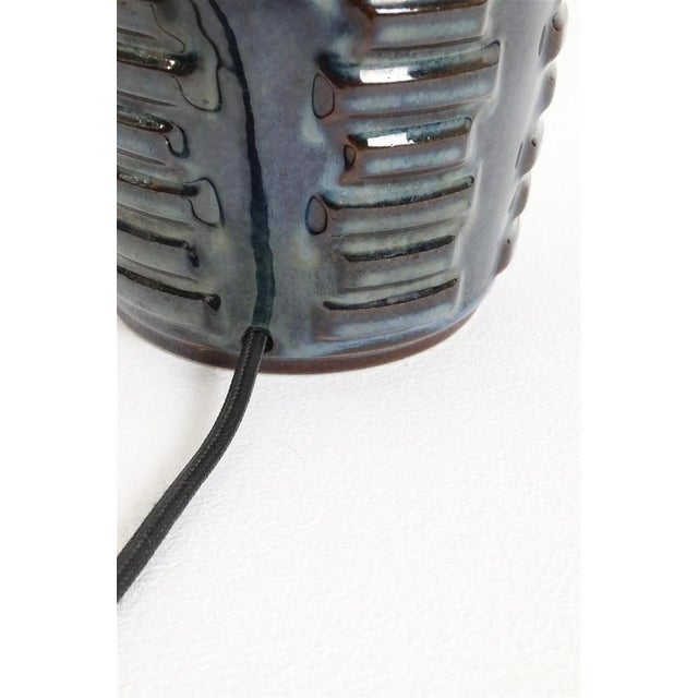 1970s Large Danish Blue Series Table Lamp in Ceramic by Einar Johansen for Søholm, 1970s For Sale - Image 5 of 13