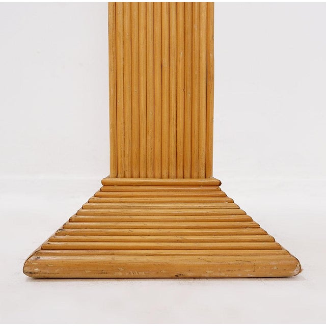 Wood Pencil Reed Pedestal in the style of Vivai Del Sud, 1970s For Sale - Image 7 of 12