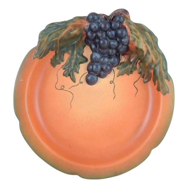 Ceramic Dish with Grape Motif by Ipsens Enke, 1920s For Sale
