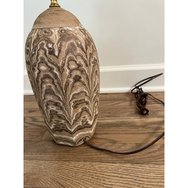 Vintage Mid 20th Century Ceramic Pottery Table Lamp For Sale - Image 4 of 10