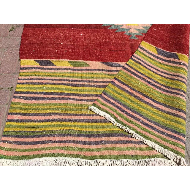Vintage Turkish Kilim Rug - 57" X 94" For Sale - Image 12 of 13