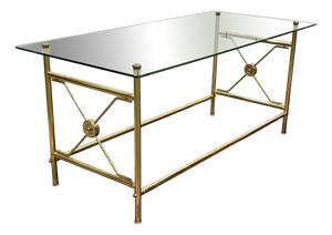 Glass and Brass Coffee Table, 1970s