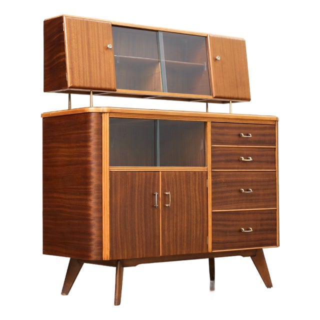 Mid Century Hutch Credenza by Homeworthy For Sale