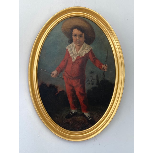 French 18th Century Old Master Painting of a Boy Full Figure For Sale - Image 3 of 15