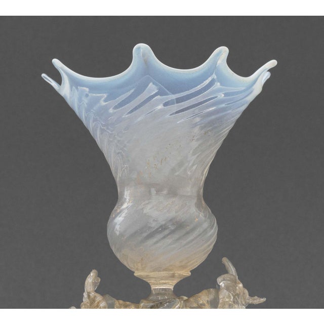 Salviati Salviati Attributed Opaline Glass Vase, Circa 1950 For Sale - Image 4 of 9